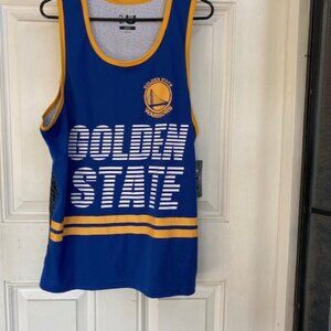 NBA Golden State Warriors Sleeveless Jersey Like Top Blue & Gold Dubs #46 NWT L